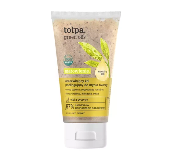 TOŁPA GREEN OILS MATT ERFRISCHENDES GEL PEELING FÜR GESICHTSWASCHEN 150 ML