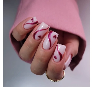 Semilac Hybridlack 318 Burgundy Red Glitter 7 ml