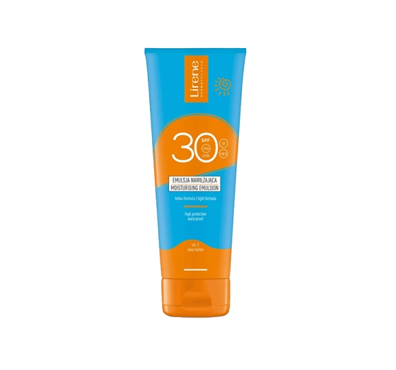 LIRENE FEUCHTIGKEITSSPENDENDE SONNENLOTION FÜR DIE FAMILIE GEGEN IRRITATIONEN SPF30 250ML