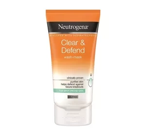 Neutrogena Clear & Defend Reinigendes 2-in-1 Gesichtswaschgel und Maske 150ml