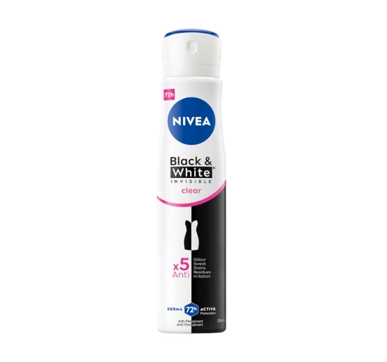 Kliknij na zdjęcie, aby je powiększyć NIVEA BLACK WHITE CLEAR ANTITRANSPIRANT SPRAY 250ML
