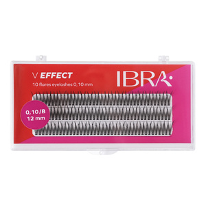 Ibra V Effect künstliche Wimpern in Büscheln 0,10/B 12 mm