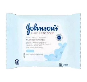 Johnson's Make-up Be Gone feuchtigkeitsspendende Abschminktücher 5in1 5w1 Dry Skin 25Stk