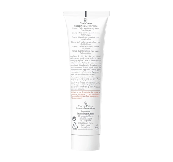 AVENE COLD CREME FÜR GESICHT UND KÖRPER 100 ML