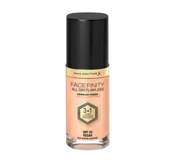 MAX FACTOR FACEFINITY ALL DAY FLAWLESS 3IN1 VEGANE GRUNDIERUNG N45 WARM ALMOND 30ML