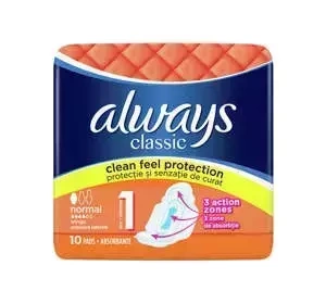 ALWAYS CLASSIC DAMENBINDEN MIT FLÜGELN 1 NORMAL 10 STÜCK