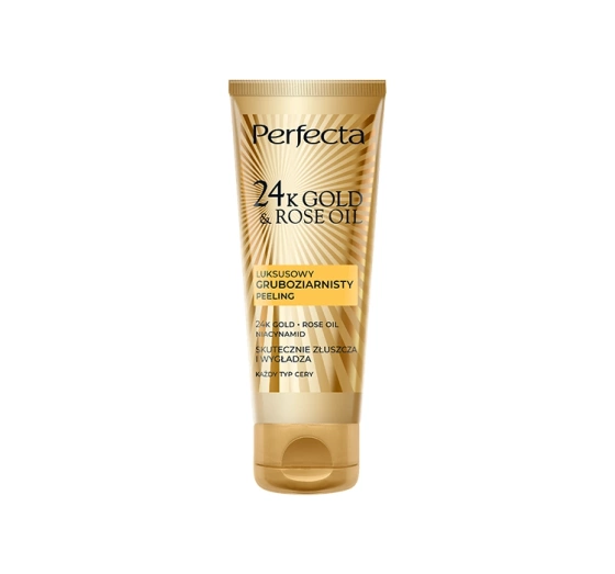 Kliknij na zdjęcie, aby je powiększyć Perfecta 24K Gold & Rose Oil Luxuriöses Gesichtspeeling 75g