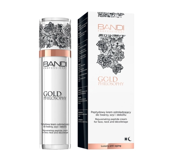 Kliknij na zdjęcie, aby je powiększyć BANDI PROFESSIONAL GOLD PHILOSOPHY PEPTYDOWY VERJÜNGENDE PEPTID-CREME FÜR GESICHT HALS UND DEKOLETTE 50ML