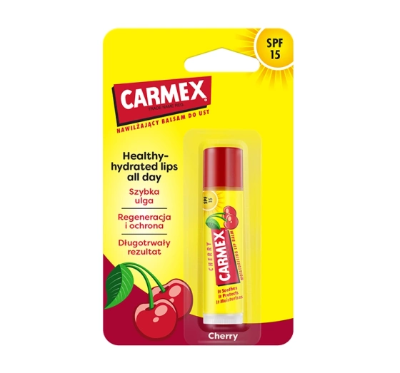Kliknij na zdjęcie, aby je powiększyć CARMEX MOISTURISING LIP BALM FEUCHTIGKEITSSPENDENDE LIPPENPFLEGE CHERRY 4,25G