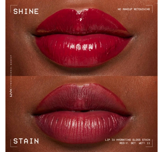 Kliknij na zdjęcie, aby je powiększyć NYX Professional Makeup Lip IV Hydrating Gloss Serum Lip Gloss 11 Red-Y. Set. Wet! 5 ml