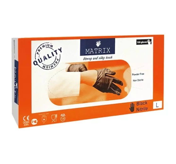 NITRILHANDSCHUHE SCHWARZ GRÖSSE L 100 STÜCK