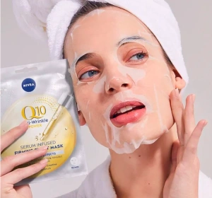 NIVEA Q10 POWER TUCHMASKE MIT ANTI FALTEN SERUM 1 STÜCK