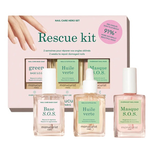 Manucurist Rescue Kit – Notfallset für strapazierte Nägel, 3 x 15 ml