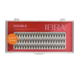 IBRA DOUBLE KÜNSTLICHE WIMPERNBÜSCHEL SCHWARZ C0,07 10MM