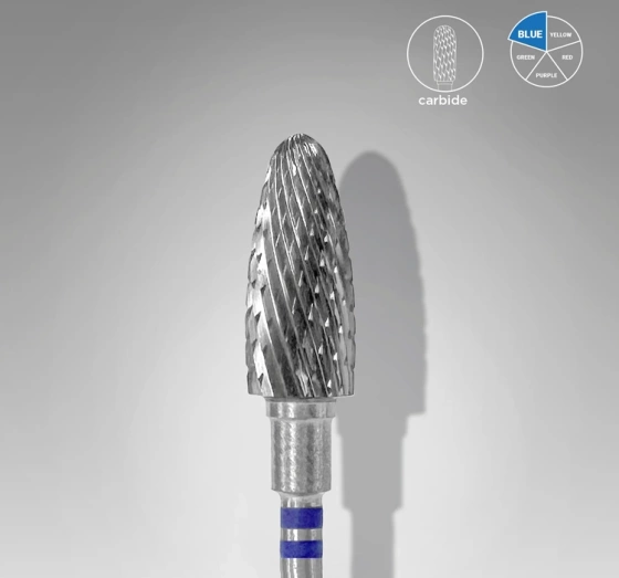 Kliknij na zdjęcie, aby je powiększyć Staleks Pro Expert Hartmetallfräser für Linkshänder Rundkegel Blau FT91B060/14