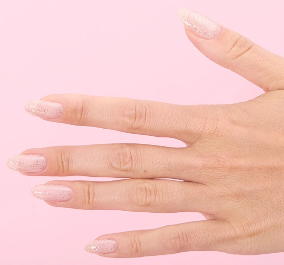 Semilac TrendyLicious Top No Wipe mit goldenen Glitzerpartikeln T33 Old Money 7 ml