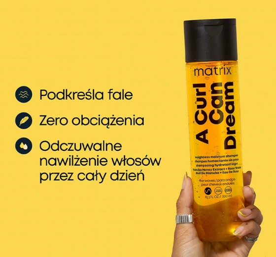 Kliknij na zdjęcie, aby je powiększyć Matrix A Curl Can Dream Feuchtigkeitsspendendes Shampoo für gewelltes Haar 300 ml