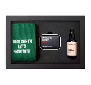 ZEW FOR MEN GESCHENKSET FÜR MÄNNER WEIHNACHTSHOLZFÄLLER SEIFE + BARTÖL + SOCKEN