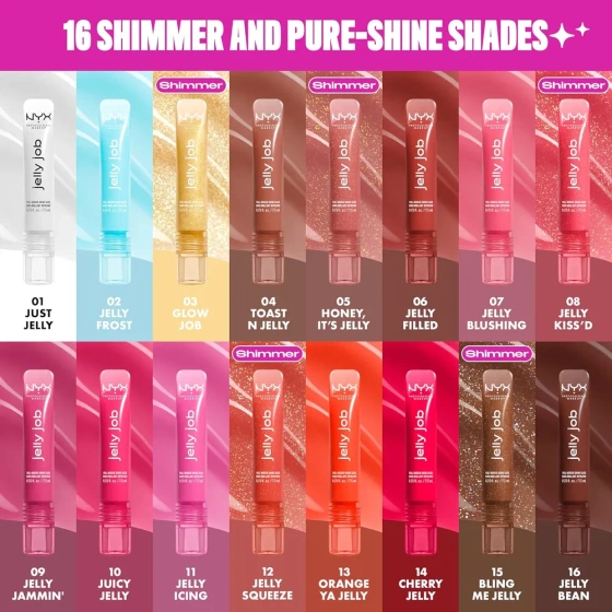 NYX Professional Makeup Jelly Job Lipgloss mit Glass-Effekt 01 Just Jelly 7,5 ml