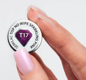 SEMILAC TOP NO WIPE HYBRIDTOP T17 SPRARKLIG PINK 7ML