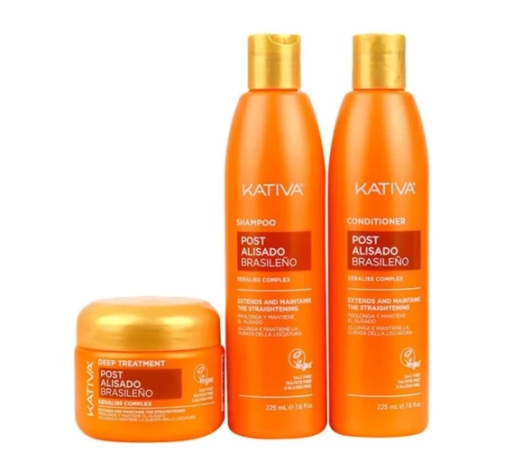 Kativa Keratina Haarset nach Keratinbehandlung Shampoo + Spülung + Maske