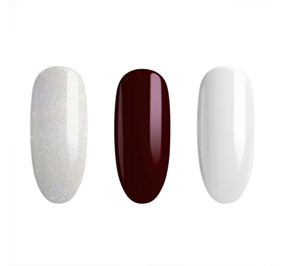 Kliknij na zdjęcie, aby je powiększyć Semilac Classics Lover Set Klassische Nagellacke 112 Wine Red 9 ml + 116 Holo Flash 9 ml + Top Gel Like 9 ml