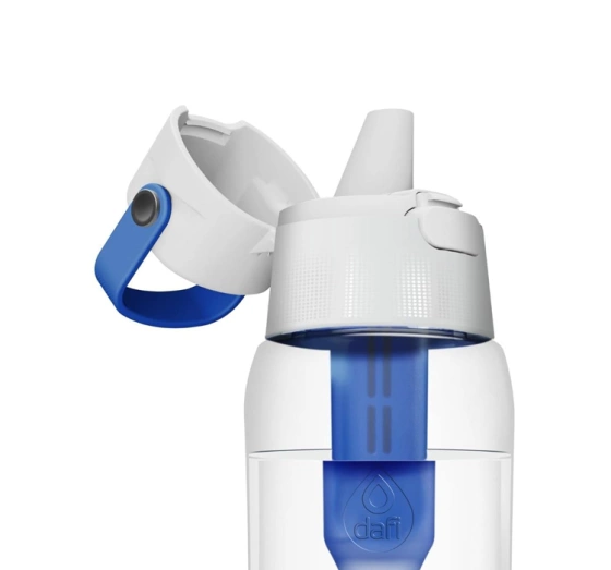 Dafi Solid Filterflasche mit Aktivkohlefilter 0,5 l Blau