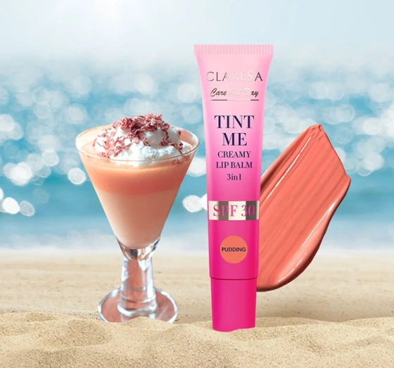 Claresa Care All Day Tint Me Färbender 3-in-1 Lippenbalsam mit SPF30 Pudding 12 ml