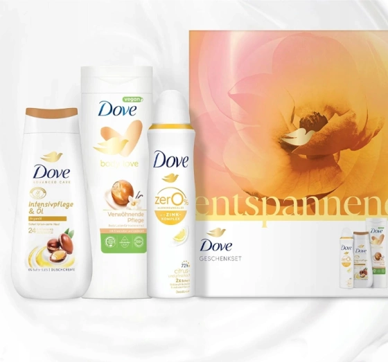 Dove Set Duschgel 225 ml + Körperlotion 400 ml + Deodorant Spray 150 ml