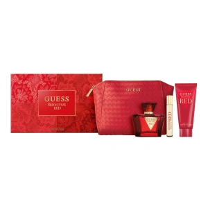 Guess Red Seductive Femme Eau de Toilette Spray 75 ml + 15 ml + Körperbalsam 100 ml + Kosmetiktasche