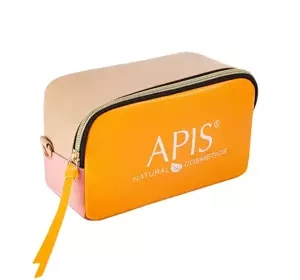 APIS KOSMETIKTASCHE AUS ÖKO-LEDER IN ORANGE UND ROSA
