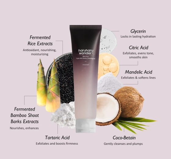 Haruharu Wonder Black Rice Triple AHA Reinigendes Gesichtsgel 100 ml