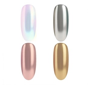 Semilac Chrome Nails Set Gepresste Puderpalette Chrome 01 + Top No Wipe 7 ml