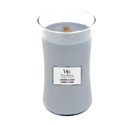 WOODWICK LARGE JAR CANDLE DUFTKERZE LAVENDER & CEDAR 610G