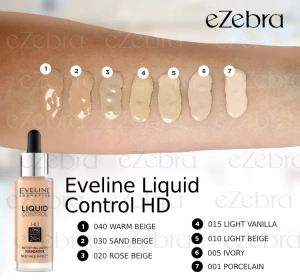 Eveline Cosmetics Liquid Control HD Gesichtsgrundierung 016 Vanilla Beige 32 ml