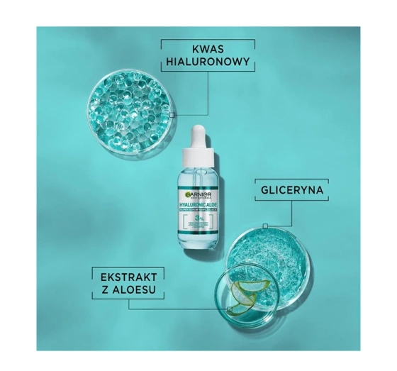 Kliknij na zdjęcie, aby je powiększyć GARNIER HYALURONIC ALOE SUPER FEUCHTIGKEITSSPENDENDES SERUM 30ML