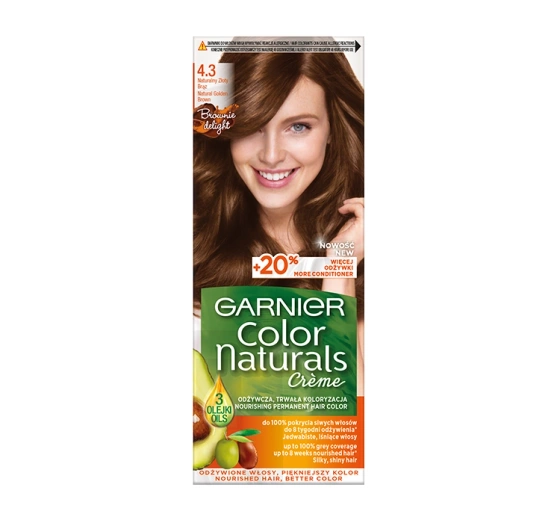 Kliknij na zdjęcie, aby je powiększyć GARNIER COLOR NATURALS PERMANENTE HAARFARBE 4.3 GOLDENES BRAUN