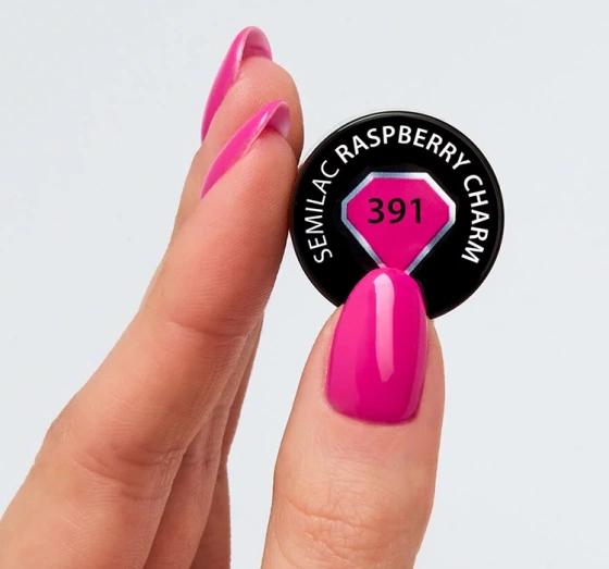 SEMILAC HYBRIDLACK LOVE IS IN THE NAILS 391 RASPBERRY CHARM 7ML