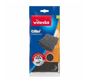 Vileda Glitzi Power Inox Edelstahl-Schwamm 2 Stück