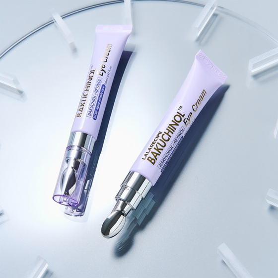LalaRecipe Bakuchinol Eye Cream – Anti-Falten-Augencreme mit Retinol und Bakuchiol, mit Massagedüse, 2 x 20 ml