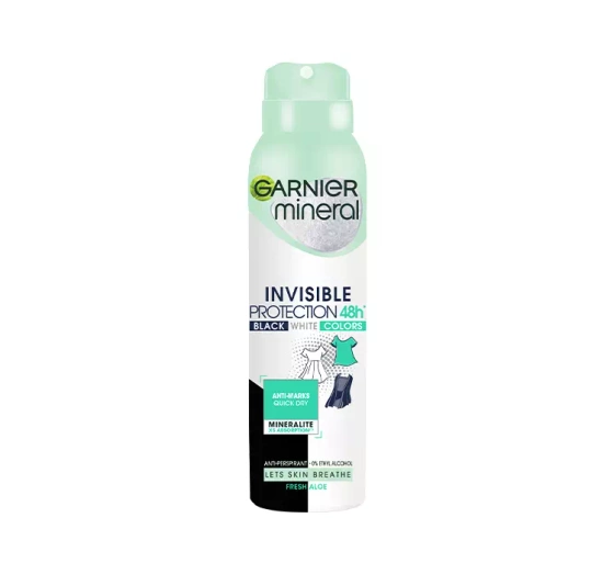 Kliknij na zdjęcie, aby je powiększyć GARNIER MINERAL INVISIBLE PROTECTION 48H FRESH ALOE ANTITRANSPIRANT SPRAY FÜR FRAUEN 150ML