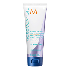 Moroccanoil Color Care Blonde Perfecting – violetter Conditioner für blondes, graues und aufgehelltes Haar, 70 ml