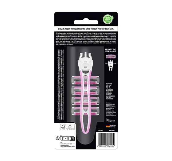 Wilkinson Sword Intuition Flow Damenrasierer Griff + 4 Ersatzklingen