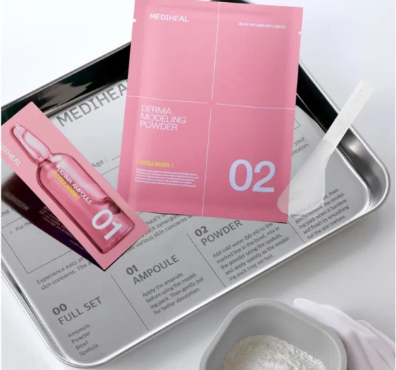 Kliknij na zdjęcie, aby je powiększyć Mediheal Derma Modeling Pack Collagen Firming Gesichtspflege-Set Algenmaske 28 g + Serum 2 ml