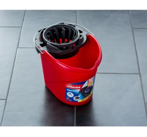 Vileda Supermocio Torsion Power Eimer mit Moppauswringer 10L