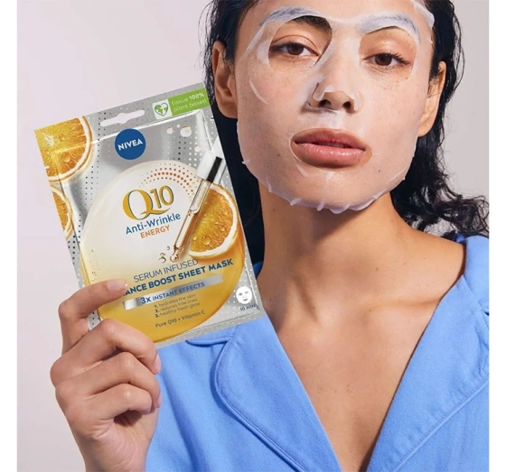 Kliknij na zdjęcie, aby je powiększyć NIVEA Q10 PLUS ANTI FALTEN TUCHMASKE