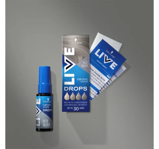 Kliknij na zdjęcie, aby je powiększyć Schwarzkopf Live Drops semi-permanente Haarfarbe Icy Silver 30ml