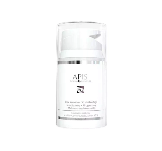 APIS PEELING SÄUREMISCHUNG LAKTOBIONSÄURE + BENZTRAUBENSÄURE + MILCHSÄURE + AZELAINSÄURE 40% 50ML
