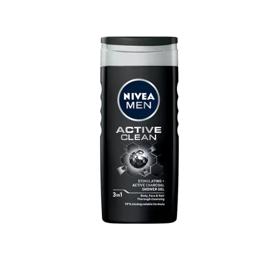 Kliknij na zdjęcie, aby je powiększyć NIVEA MEN Active Clean 3-in-1-Duschgel für Gesicht, Körper und Haare, 250 ml