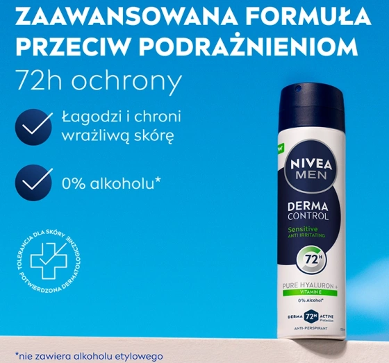 NIVEA MEN Derma Control Antitranspirant Spray für Männer Sensitive 150 ml